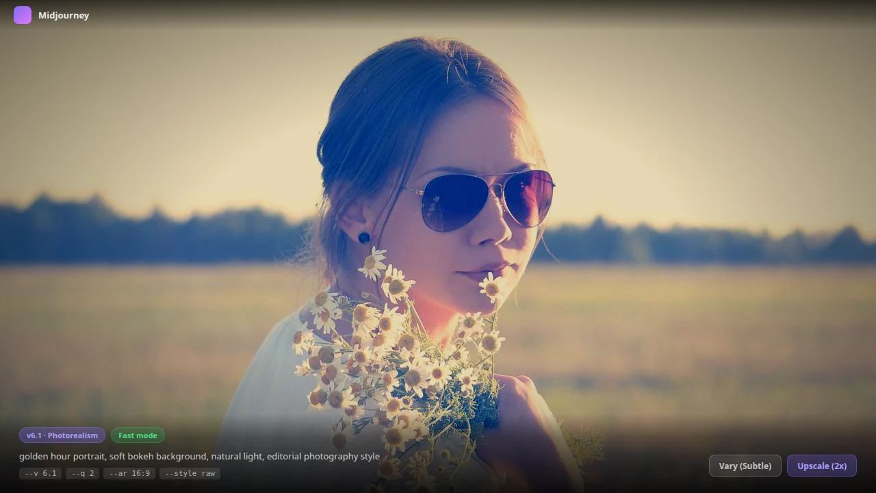 Photoreal portrait generated in Midjourney