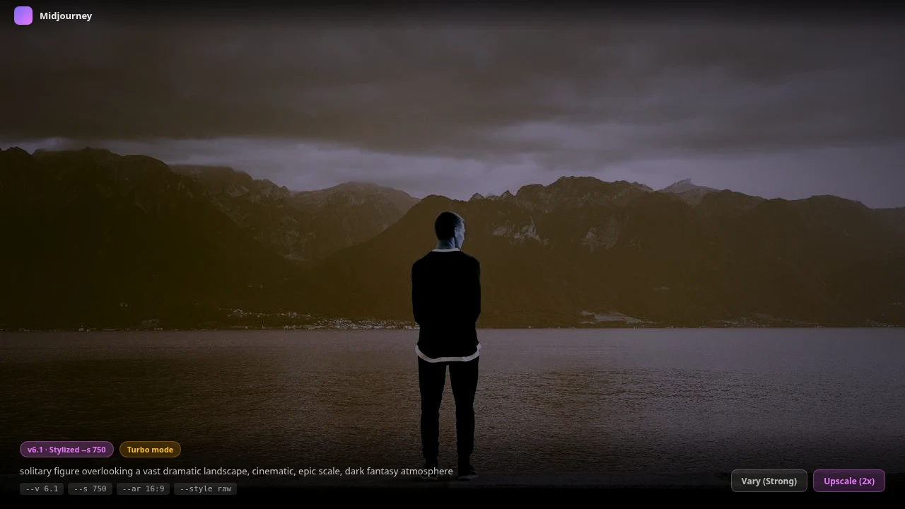 Stylized scene created in Midjourney